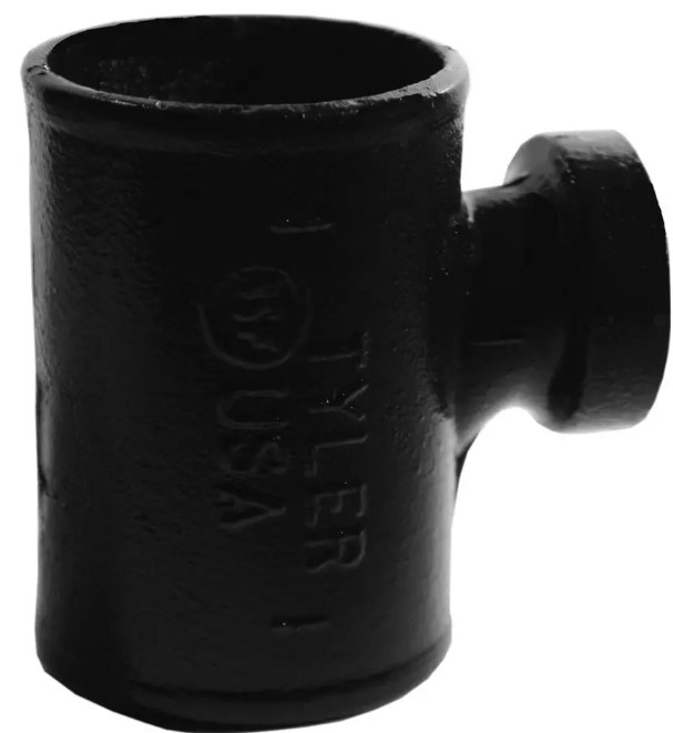 Tyler Pipe 009313 Cast Iron No-Hub Sanitary Tapped Cross, 2 in x 2 in